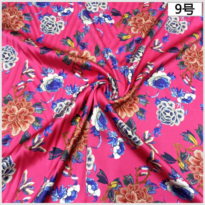 100% Mulberry Silk Light Luxury Elegant Floral Pattern Div Digital Inkjet Printing Heavyweight 40mmi Free Satin Fabric Cheongsam