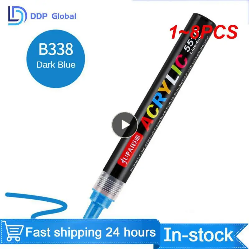 1~8PCS Colors Art Marker Acrylic Paint Brush Pen Painting Stone Ceramic Glas Wood Canvas Graffiti Making Drawing