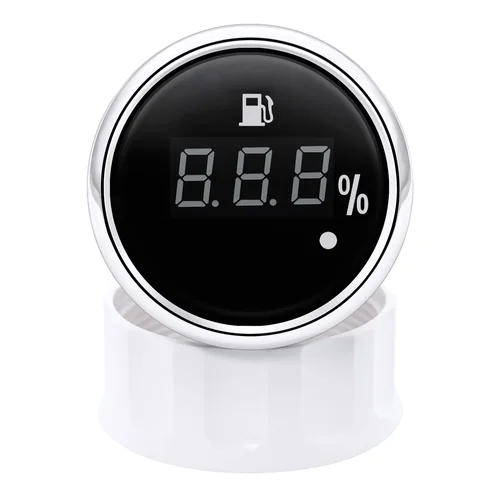 Imagen 2 del producto Medidor de nivel de combustible Digital automático de 52mm con luz de alarma 0-190 Ohm medidor indicador de tanque de aceite Sensor de nivel de combustible marino 100-600mm 12V24V