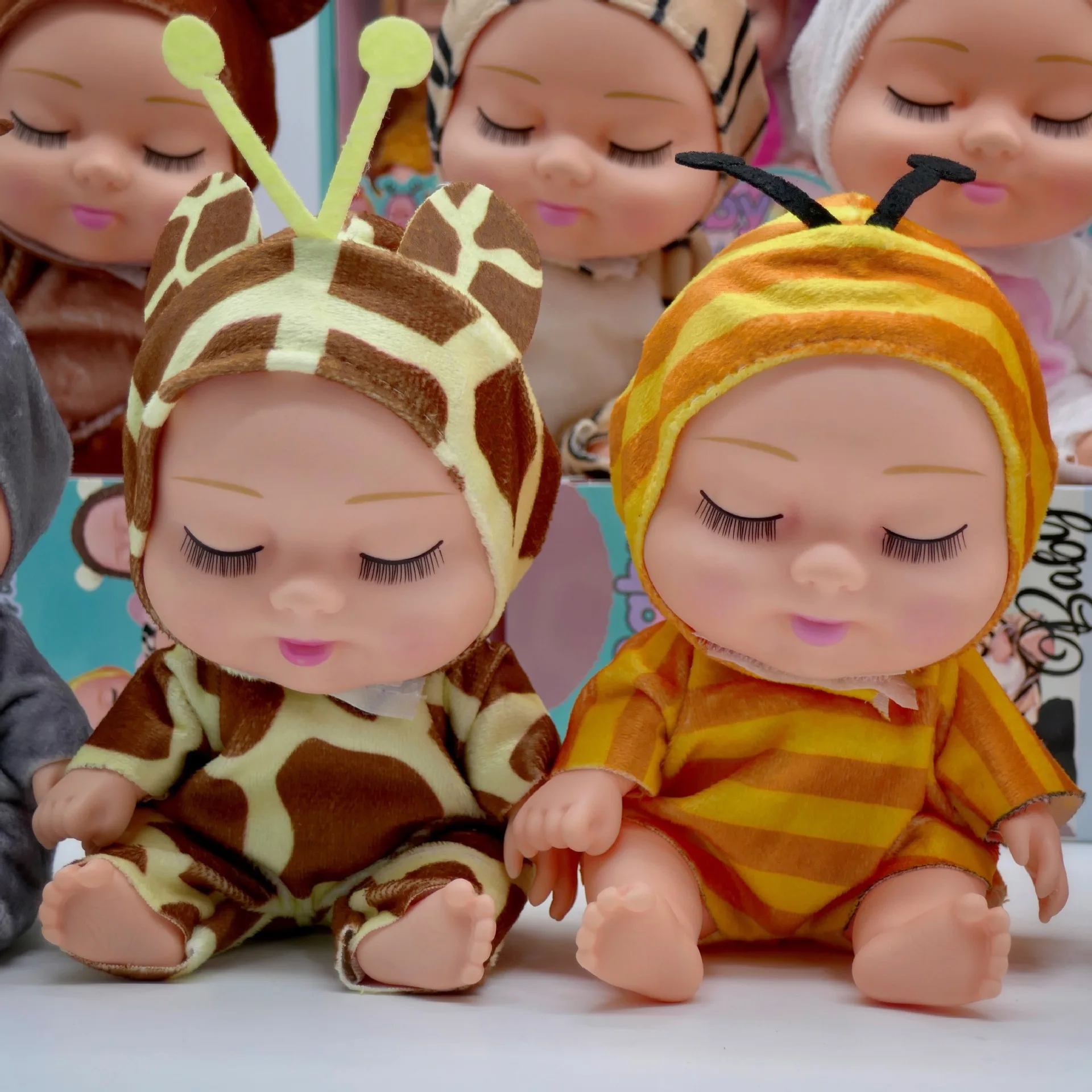 19cm Śliczna lalka do spania Model zabawki Kreskówka Jednorożec Królik Zwierzę BJD Baby Reborn Doll Will Cry And Laugh Interaktywna zabawka dla niemowląt Prezenty