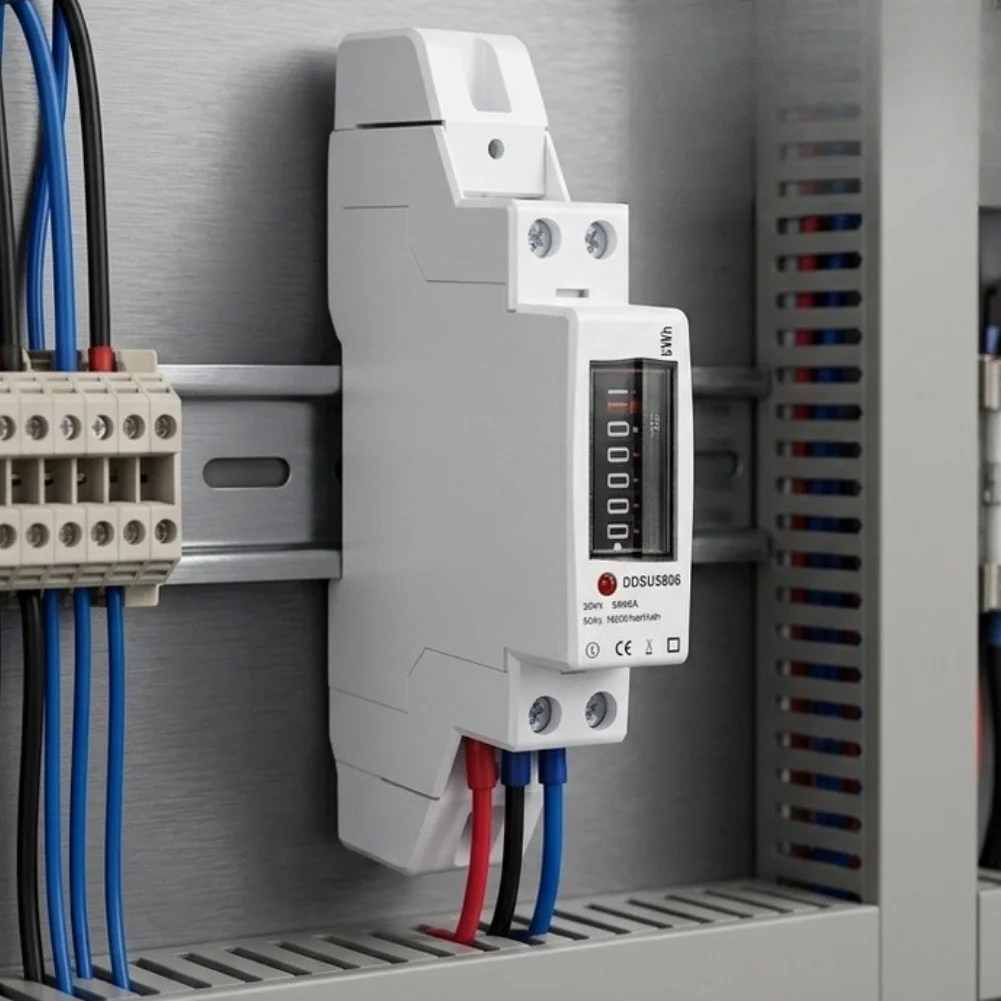 AC 1 Phase Electricity Meter DDSU5886 220V 5(80)for A Rail Mount with Analog Roller Counter for Residential Sub Metering