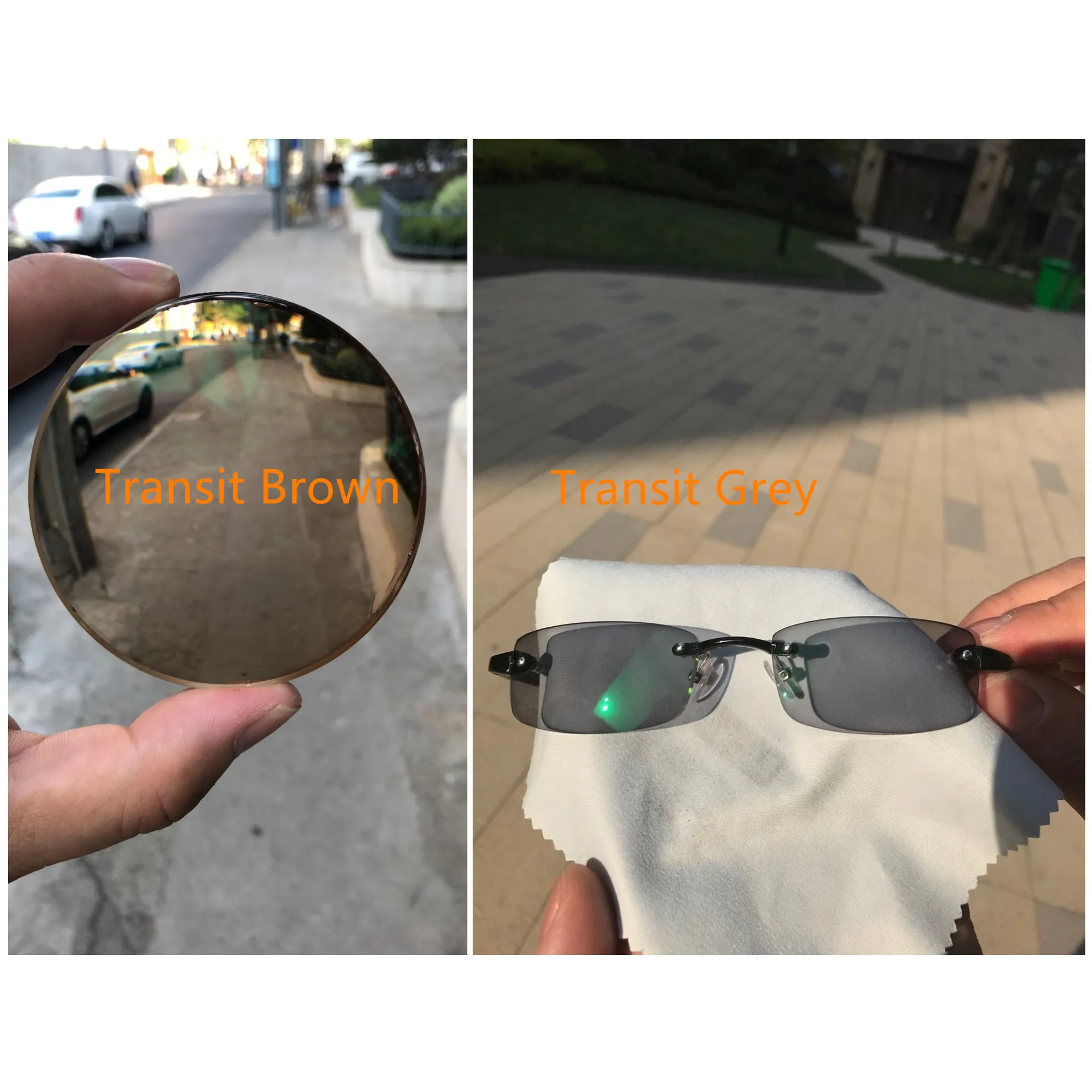 1.61 Extra Thin Photochromic Lens Change Grey and Brown Glasses Myopia/Hyperopia/Presbyopia UV Protection