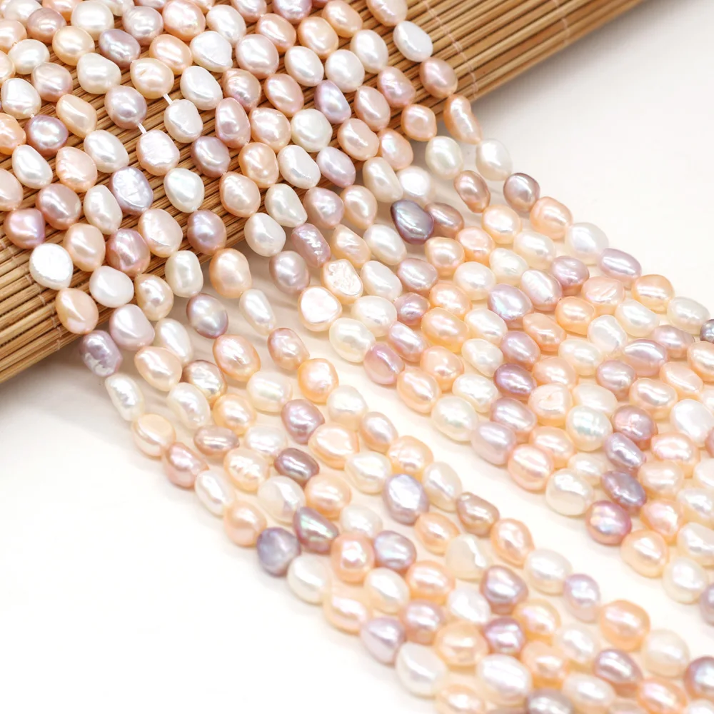 

Natural Freshwater Pearl Straight Hole Natural Color Mixed Color Delicate High Quality Holiday Lady Birthday Gift Jewelry
