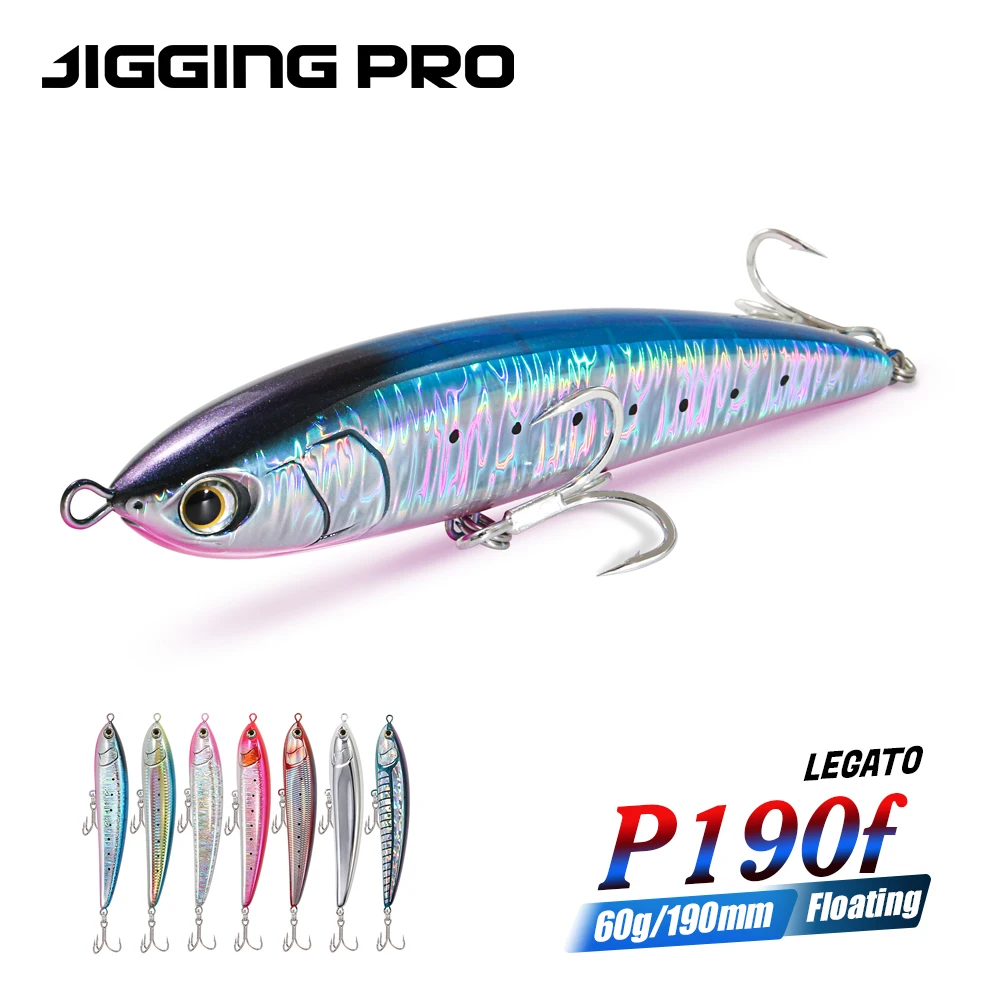 

JIGGING PRO 190mm 60g Topwater Pencil Surface Fishing Lure Walk The Dog Artificial Saltwater Bass Floating Hard Bait Tackle