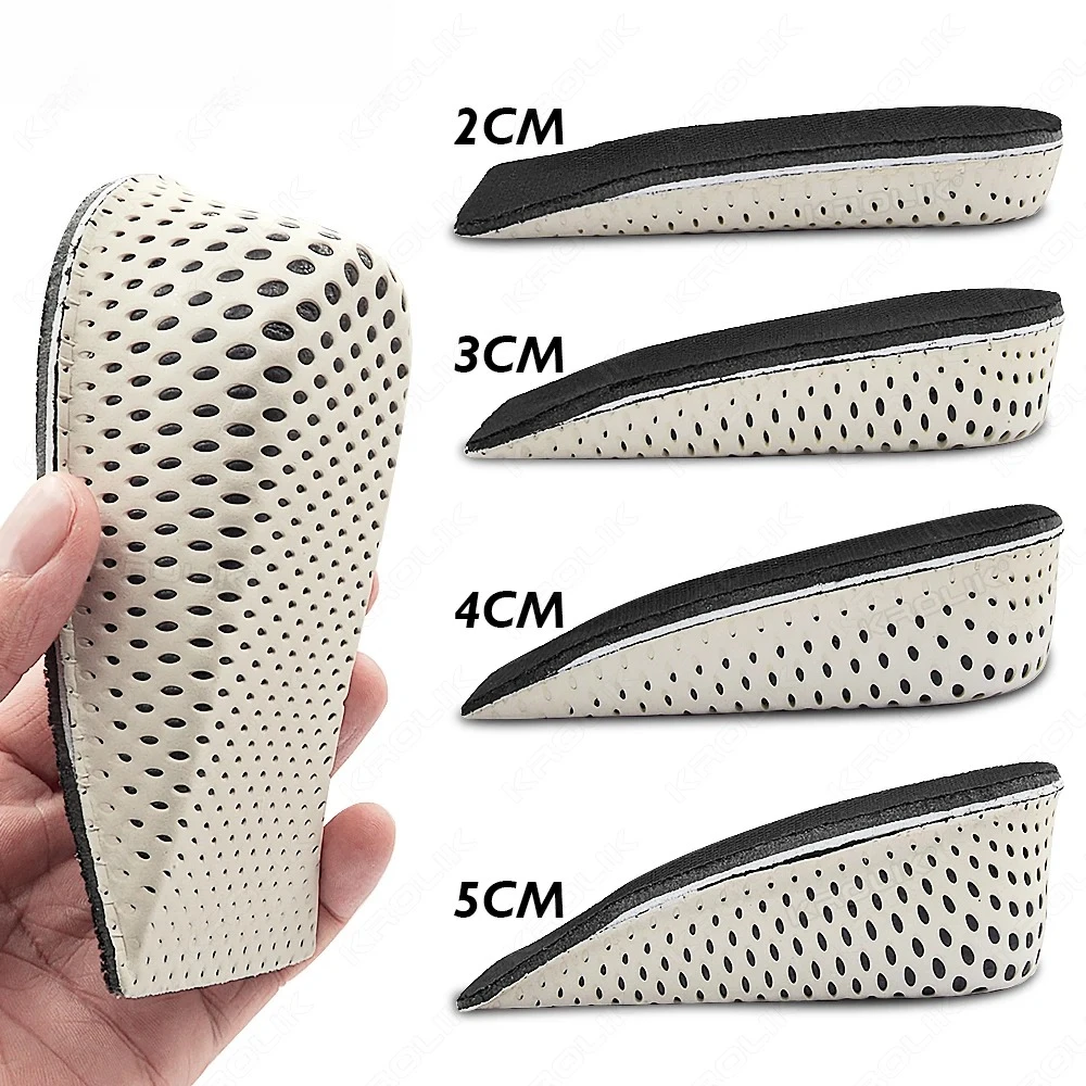 Half Shoe Insoles Heel Insert Sport Cushion Height Increase EVA Memory Foam Heel Lifting 2/3/4/5CM Taller Invisible Heighten Pad