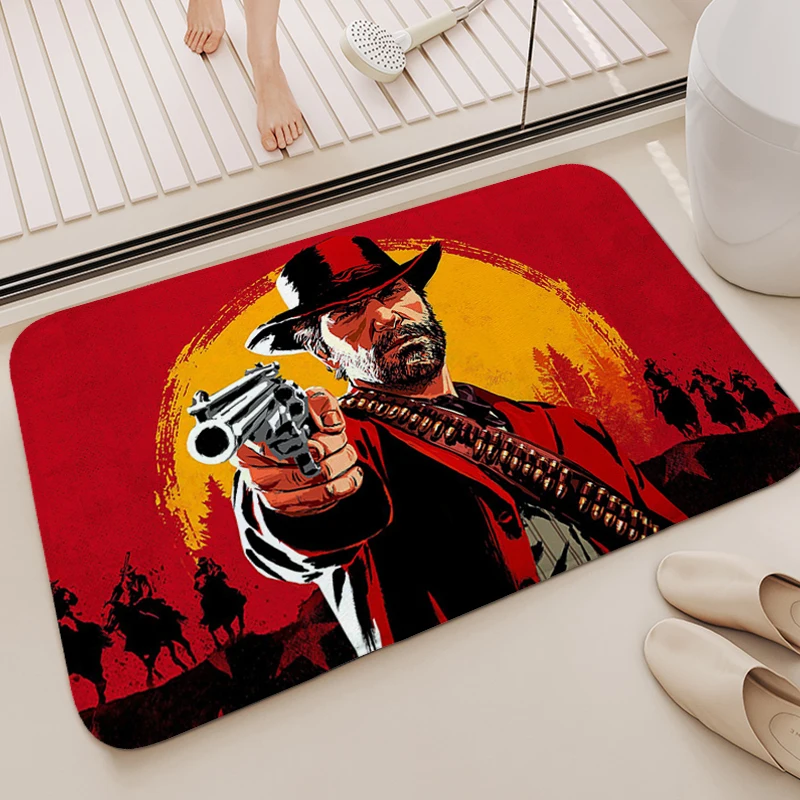 المطبخ مفرغة السجاد A-Red Dead Redemption 2s الأطفال سجادة غرفة النوم مدخل المنزل أنيمي البساط الجمالية ممسحة سجادة ضد الإنزلاق #3