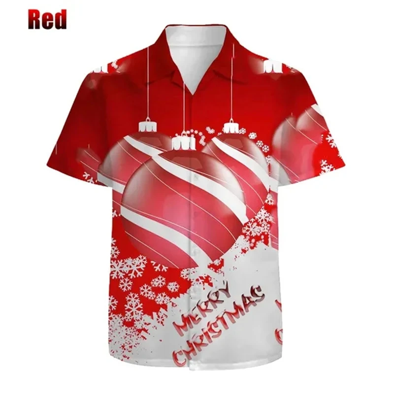 

New 3D Printed Christmas Men Shirt Fashion For Men Clothing Casual 3D Graphic Christmas Shirts Streetwear Tops Tees Tshirts Male