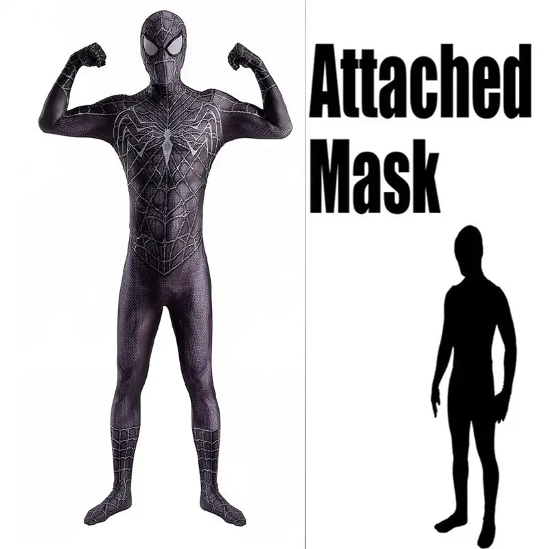 Venom Symbiote Adulti Bambini Spiderman cosplay Costume da supereroe Halloween Tuta intera Zentai Seconda pelle Tuta da festa