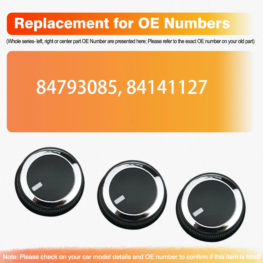 3 قطعة مقبض التحكم في سخان التيار المتردد لوحة مقبض زر التحكم في المناخ لسيارة شيفروليه إكسبريس جي إم سي سافانا 2500 3500 2008-2021 84793085 #5