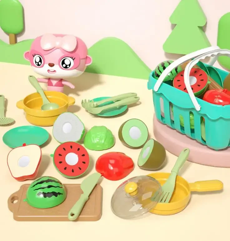 Pretend Play Toys Artificial Apple Kitchen Fruit Cutlery Toy Baby's Recognition of Shape and Color Children DIY Creative Gift