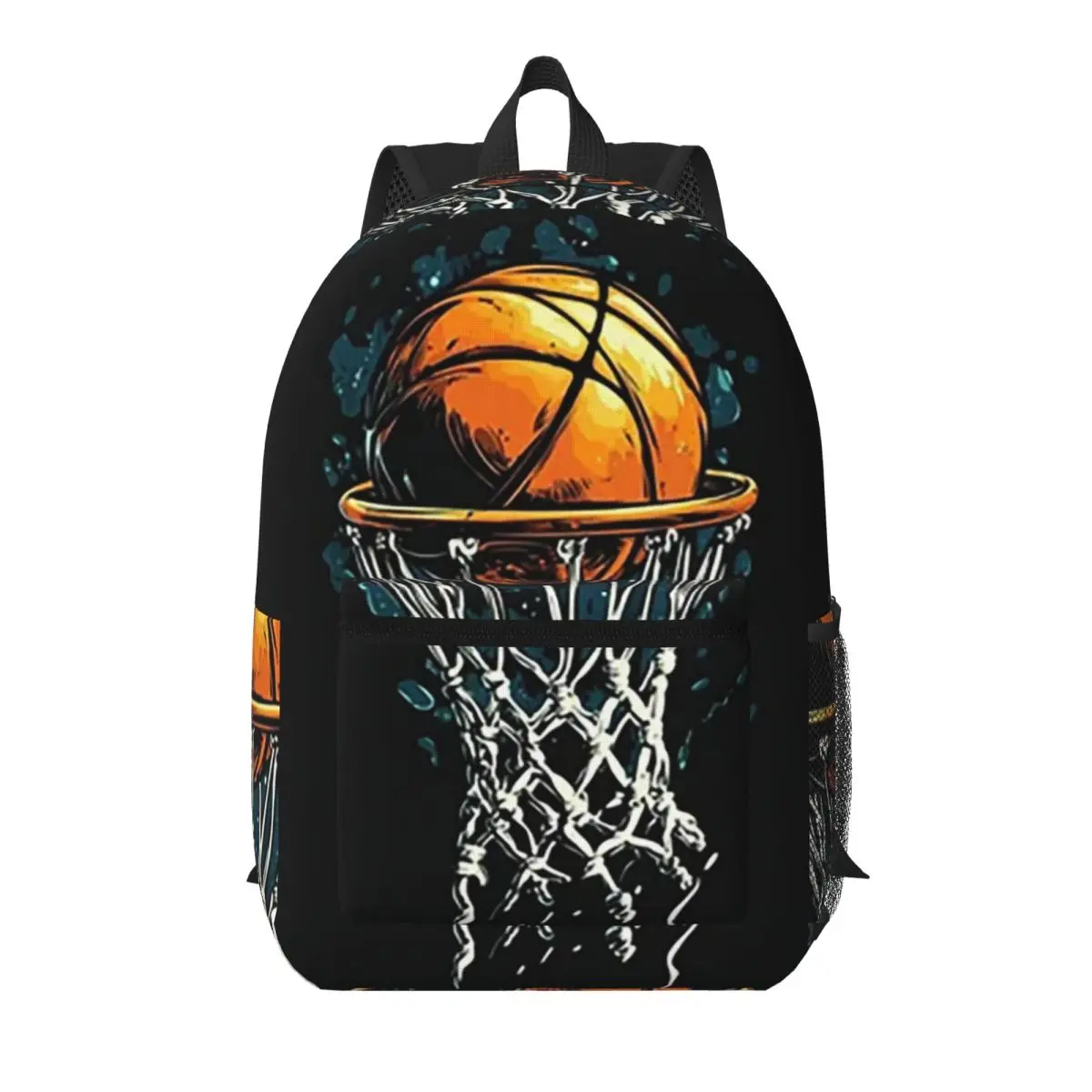 

Sporty Basketball Themed Student Backpack School Bag Hiking Travel Daypack for Boys Girls Bookbag Shoulder Bags
