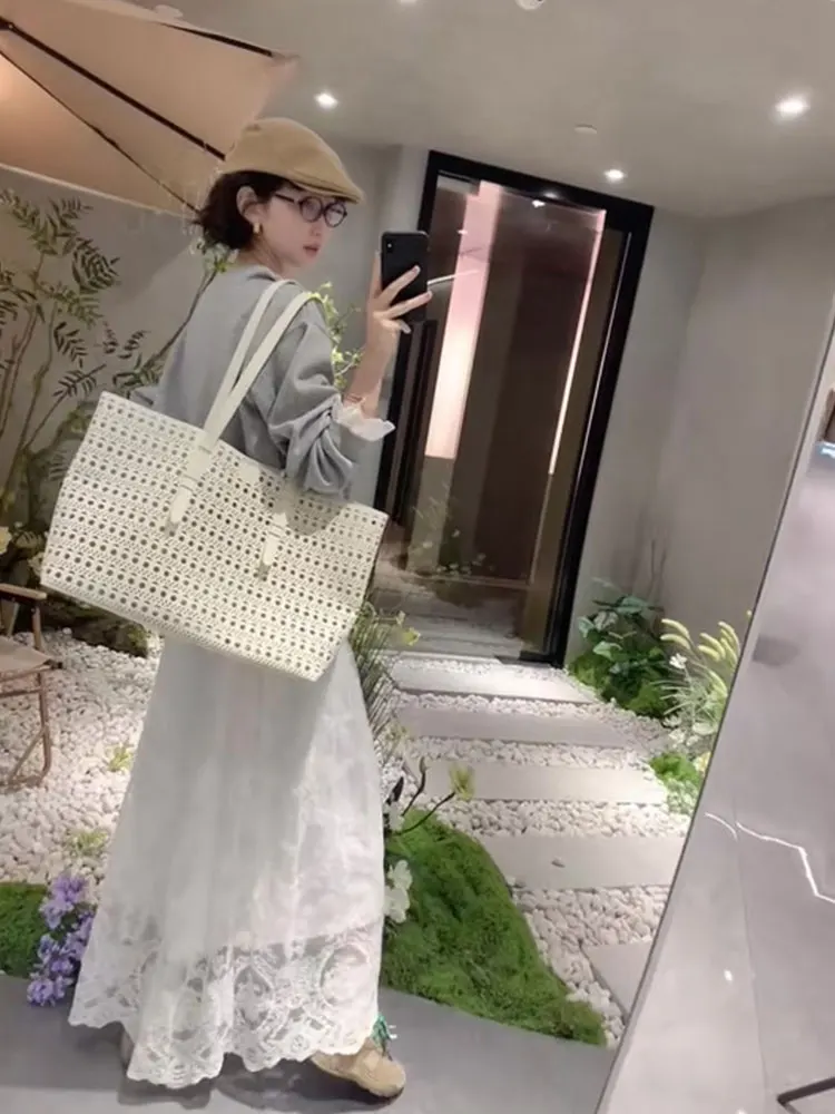 الكورية Sle الدانتيل المرقعة ألف خط تنورة مريحة بسيطة عارضة المرأة تنورة تخفيف تصميم الإحساس f طول تنورة #2