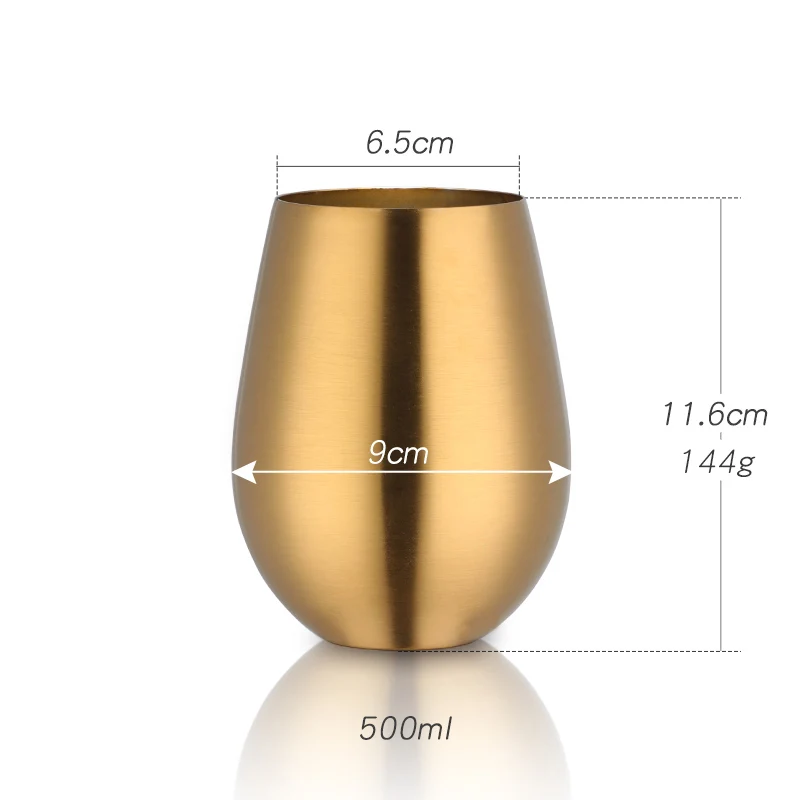 500ml Stainless Steel Beer Wine Cup Rose Gold Beer Tumbler Cocktail Juice Milk Cup Metal Drinking Mug for Bar Outdoor Drinkware