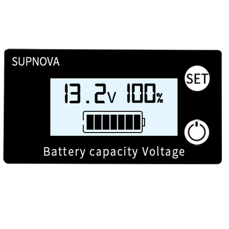 ABGH-Car Motorcycle Battery Capacity Indicator DC 8V-100V Voltmeter Voltage Gauge 12V 24V 48V 72V Lead Acid Lithium Lifepo4 B