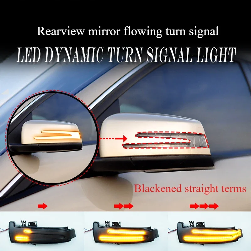 For Benz W204 ABCE-CLASS GLA CLA GLK rearview mirror, yellow light flowing turn signal