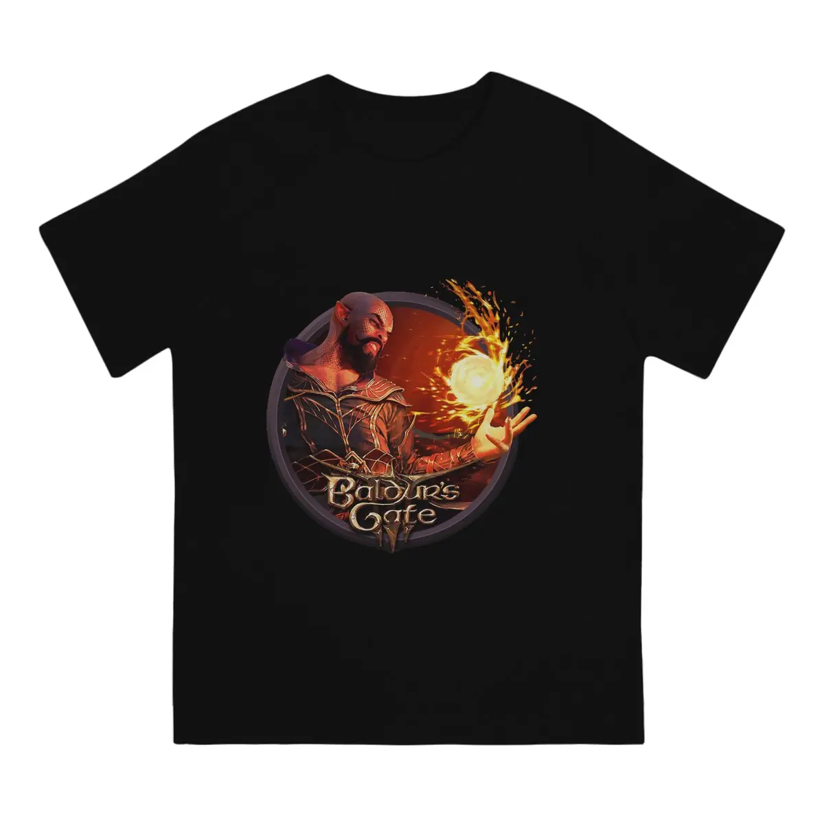 Baldurs Gate BG3 Creative TShirt for Men Games Round Collar Pure Cotton T Shirt Hip Hop Gift Clothes Streetwear