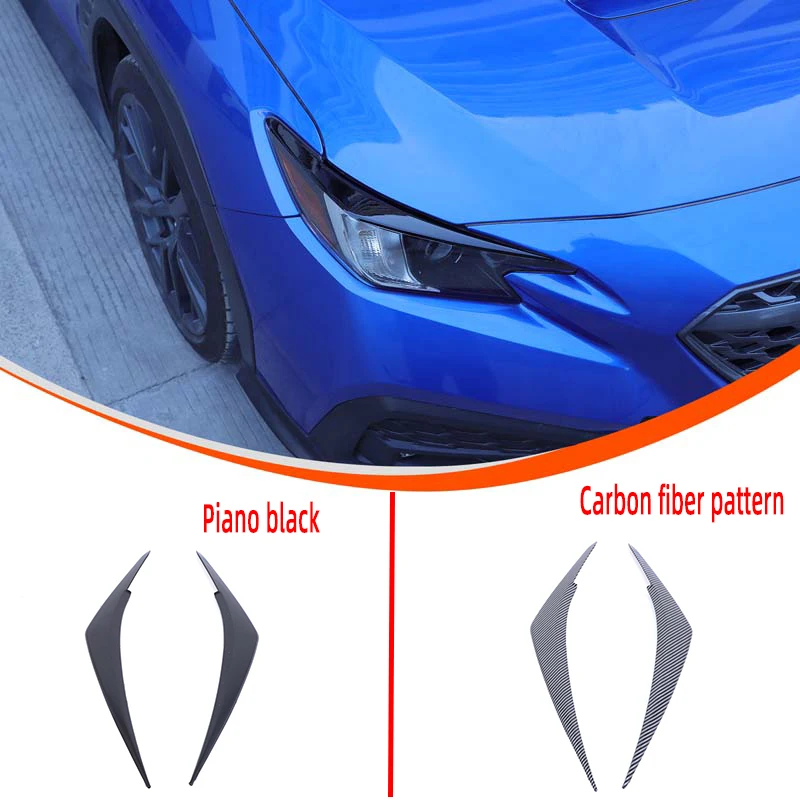 For Subaru WRX2022+ style headlight eyebrow decorative stickers, headlight edge decorative stickers, ABS carbon fiber pattern