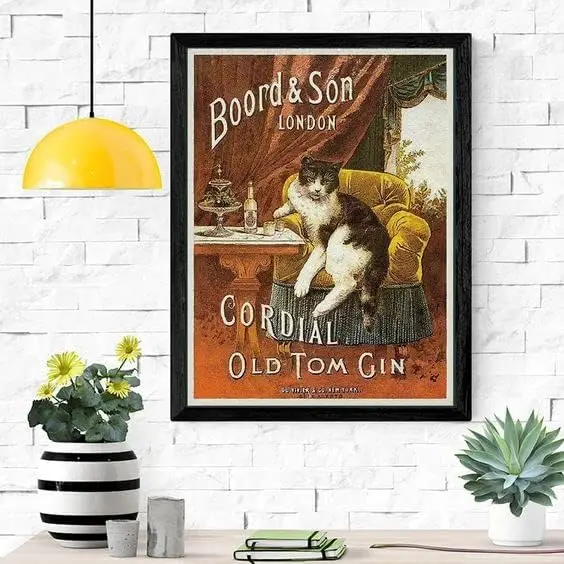 Funny Metal Signs Boord And Son London Cordial Old Tom Gin Retro Metal Tin Sign Vintage Aluminum Sign for Home Coffee Wall  sign