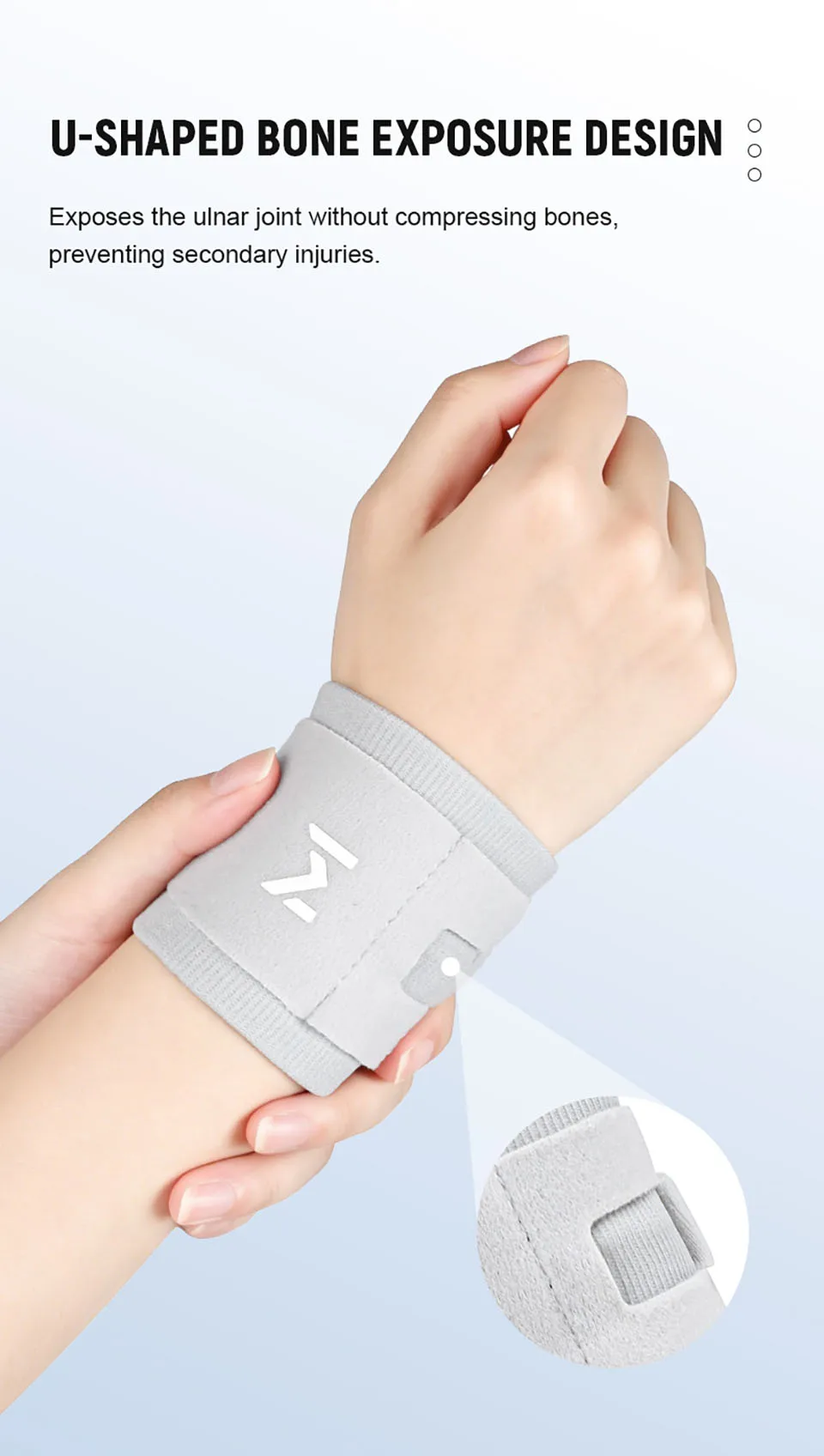 GTUBIKE 1 Stück Verstellbare Handgelenkbandage Sport-Handgelenkstütze Schwarz Gewichtheber-Handgelenkband für Männer & Frauen Badminton Tennis Fitnessstudio – Detail 3