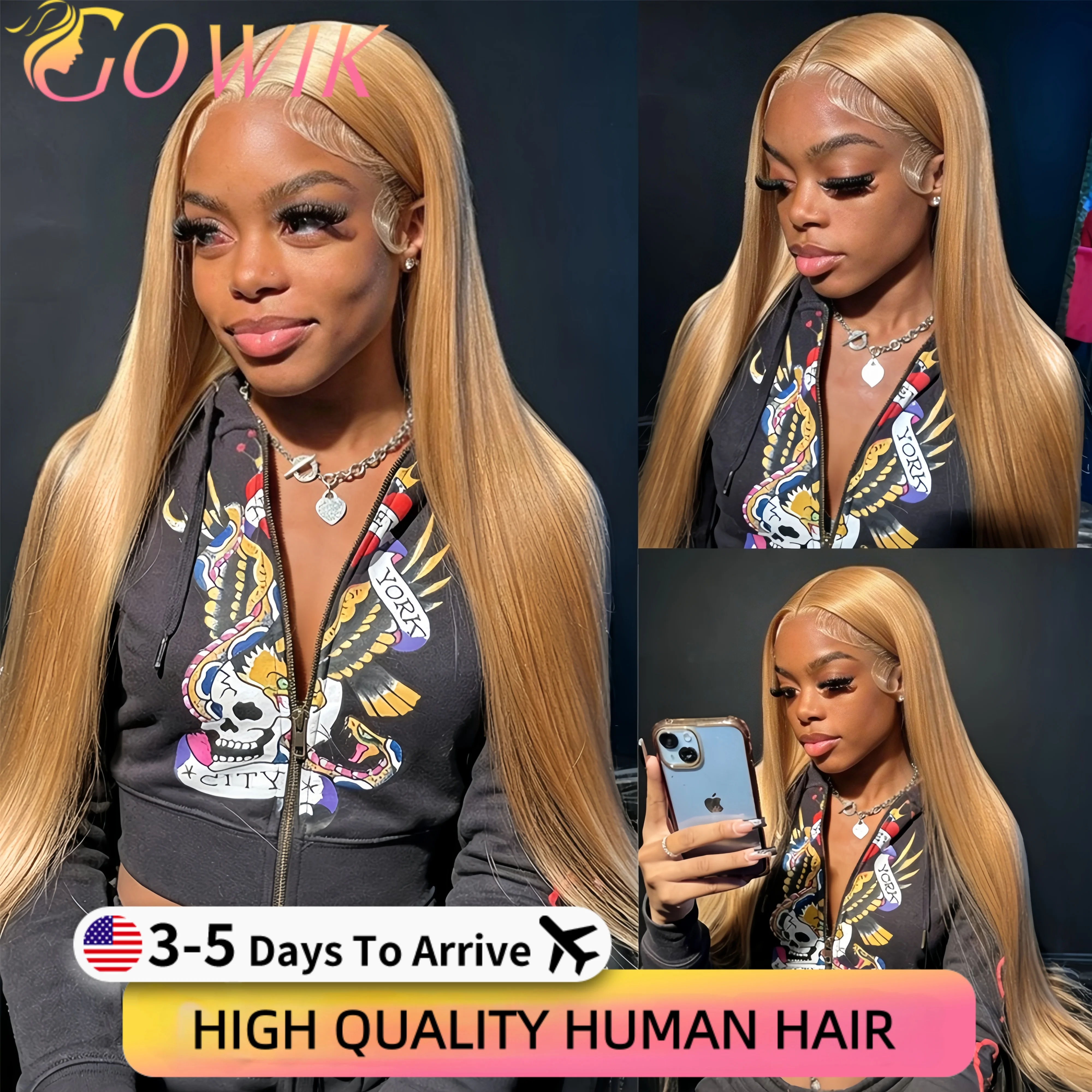 13x6 Honey Blonde Straight Hd Lace Human Hair Wig 250 Density 13x6 Brazilian Bone Hd Lace Frontal Human Hair Wigs For Women 
