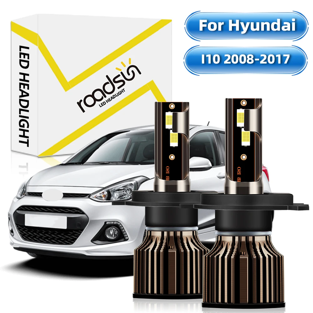 【For Hyundai I10 2008-2017】LED Car Headlight Bulbs H4 Hi-Lo Beam Headlamp 6000K White 27000LM 400% Super Bright Plug And Play