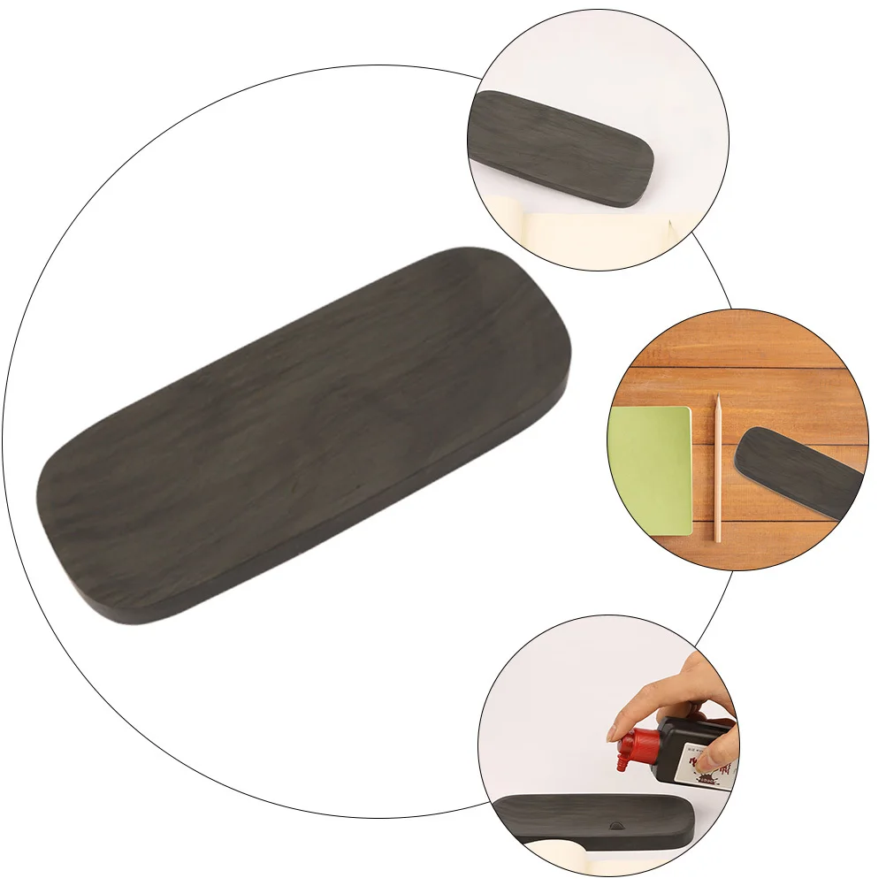 Prática inkstone pequeno estudante caligrafia bloco laje de tinta com tampa pintura tradicional chinesa inkstone inkslab com tampa
