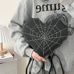 Halloween Gothic Shoulder Bag Women PU Leather Web Spider Women Backpack Cobweb Crossbody Bag Handbag Girls Halloween Gift