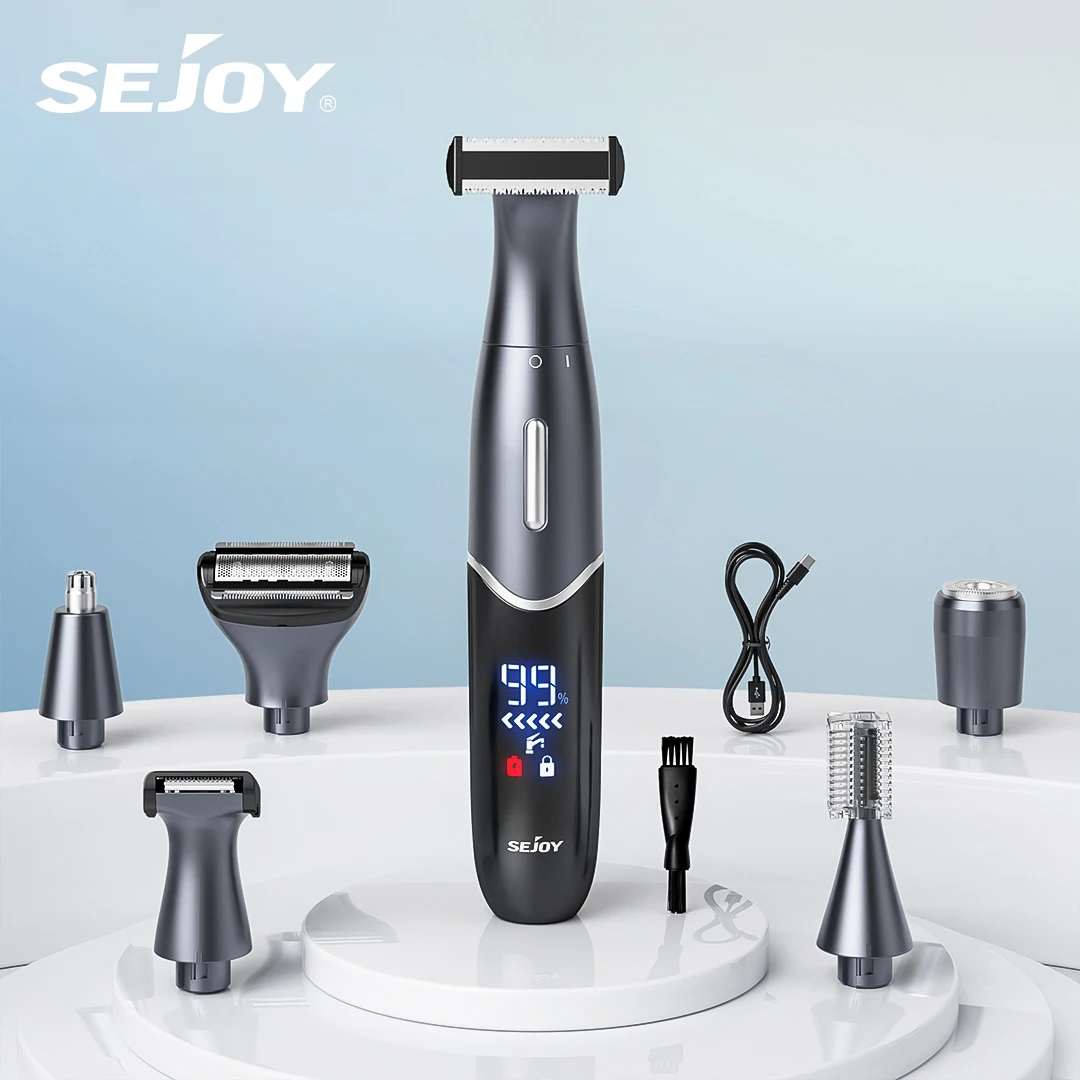 

Электробритва Sejoy 6 в 1 для мужчин и женщин, комплект бритвы для бороды, триммер для волос в носу, бритва для бакенбардов, портативная бритва для тела IPX5