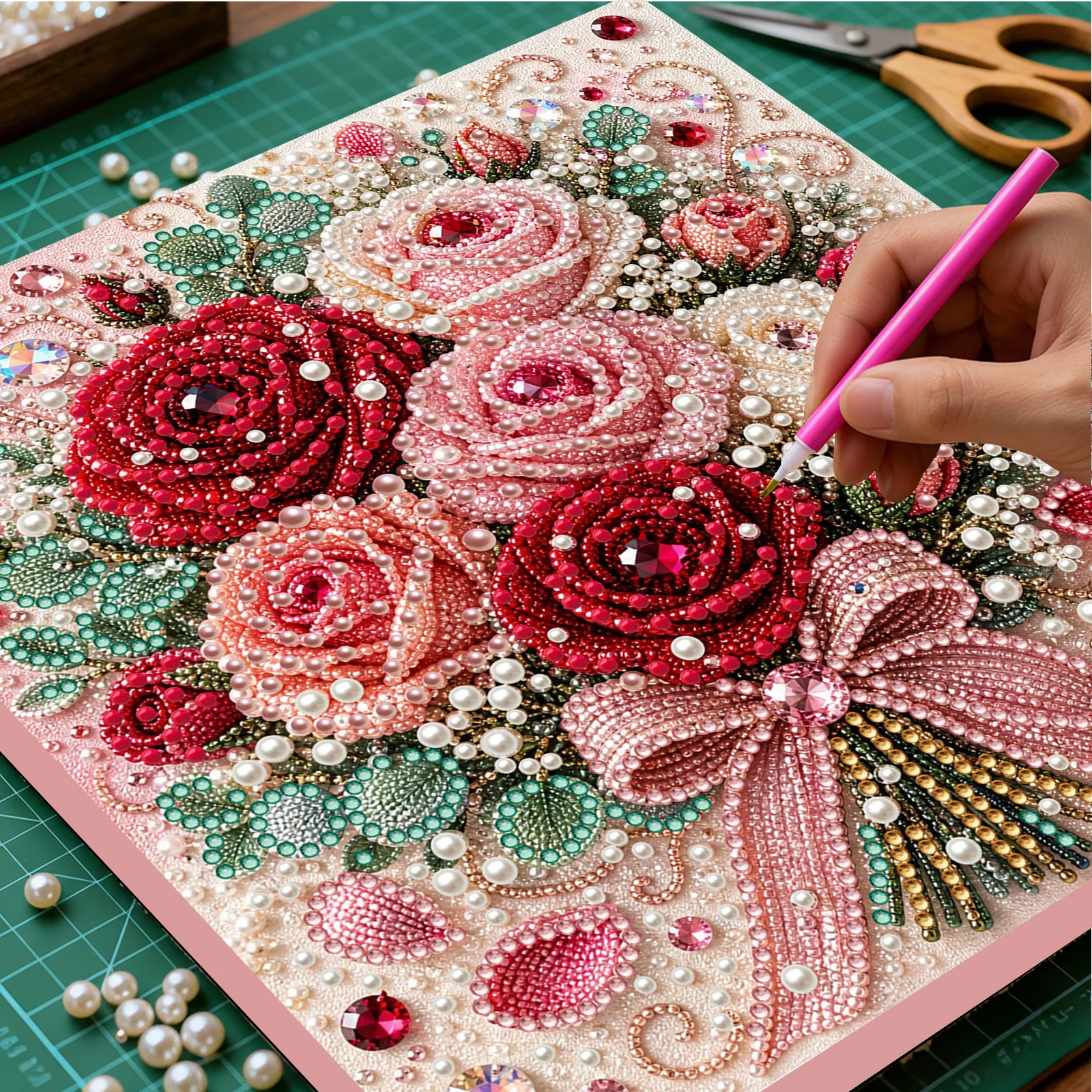 ชุดอุปกรณ์วาดภาพไข่มุก DIY ลาย - Art Craft Flower บทวิจารณ์และราคา