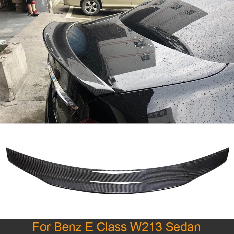 Carbon Fiber Rear Trunk Spoiler Wing Lip For Mercedes-Benz E Class W213 E63 AMG Sedan 4 Door 2016 - 2019 Car Rear Trunk Spoiler