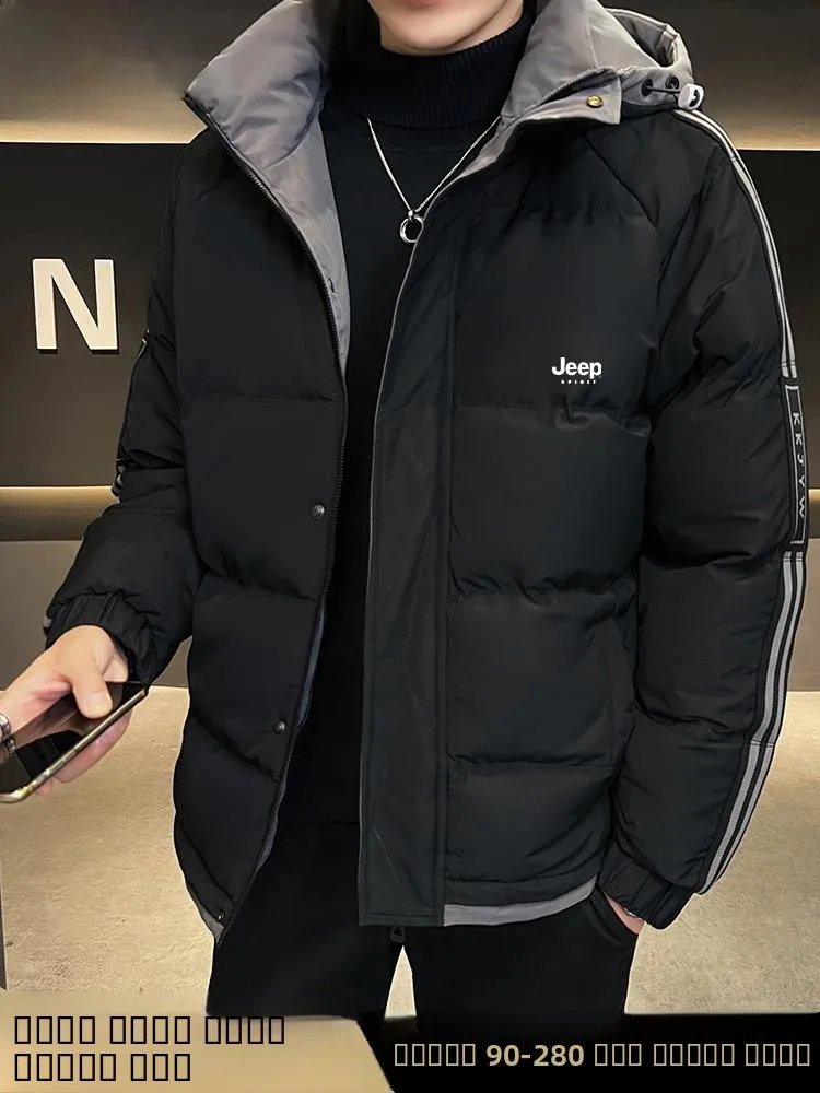 

Мужская зимняя теплая куртка Spirit с флисовой подкладкой, принтованная, из полиэстера и хлопка, большие размеры