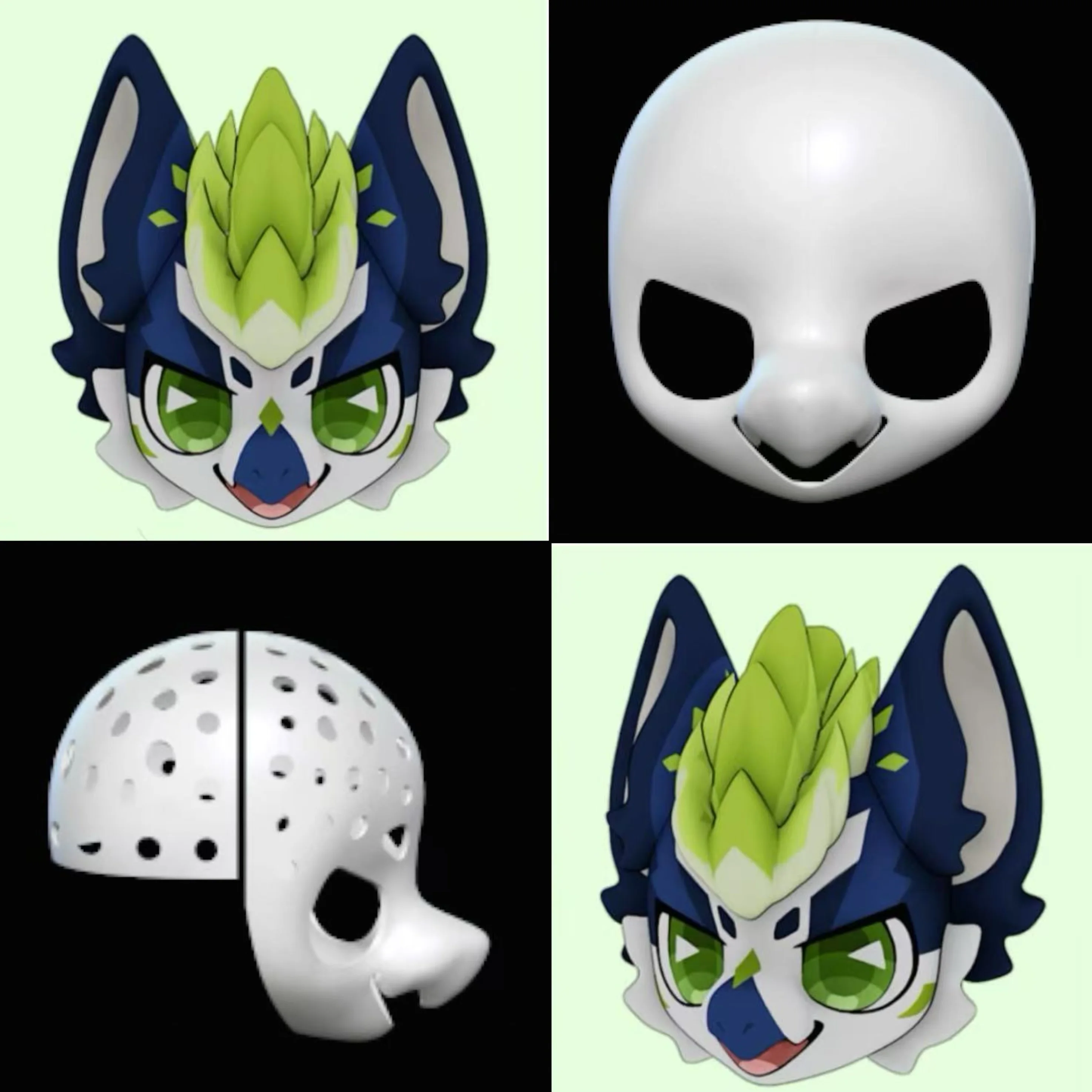

Kemono Base Mask Birds Cosplay Fursuit Kig Serie Beast Suit 3D Printed Universal Skull Costume DIY Accessories PLA Material