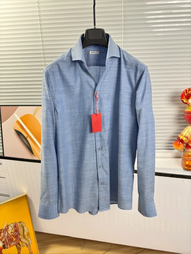 

KITON Мужская деловая повседневная рубашка на пуговицах с лацканами