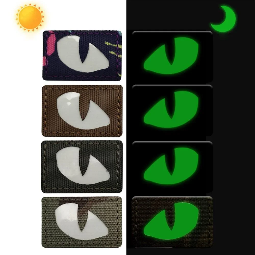 

Cat Eyes Tactical Patches Eagle eye Combat Glow In Dark Badge Patch For Tactical Helmet Bag Clothingpatches