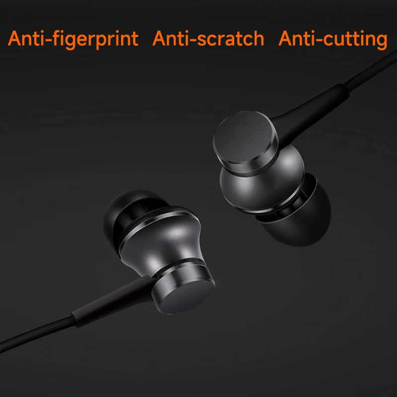 Xiaomi Mic Wired Piston Earphone Ergonomic In-ear Anti-figerprint Anti-scratch 3rd Damping Game Sport Headset for Samsung Huawei