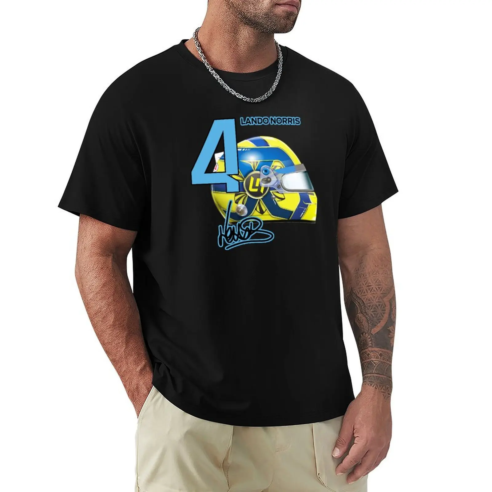 

Lando Norris Helmet 2022 T-Shirt football t shirt topping oversized mens graphic t-shirts funny