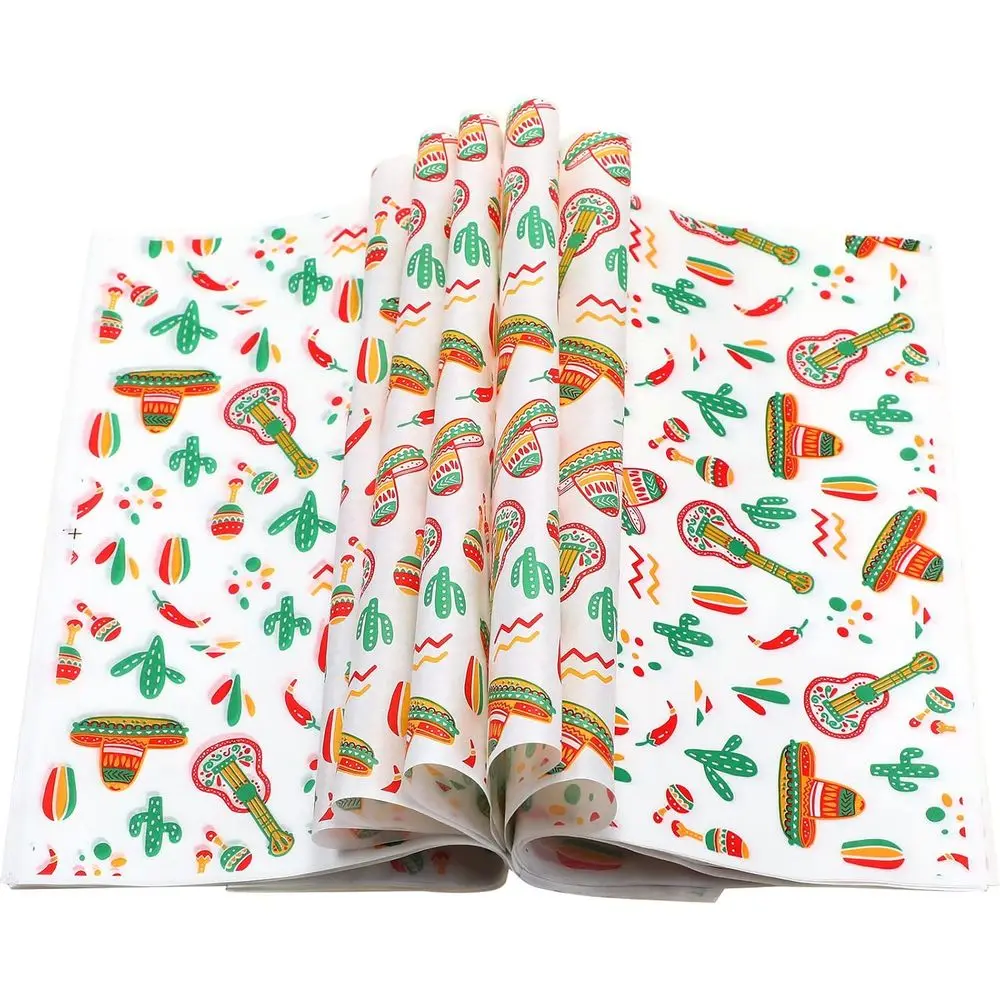 

Mexican Style 12x12 Deli Paper Sheets - Tissue, Greaseproof, Microwave Safe for Sandwiches, Burritos (White)