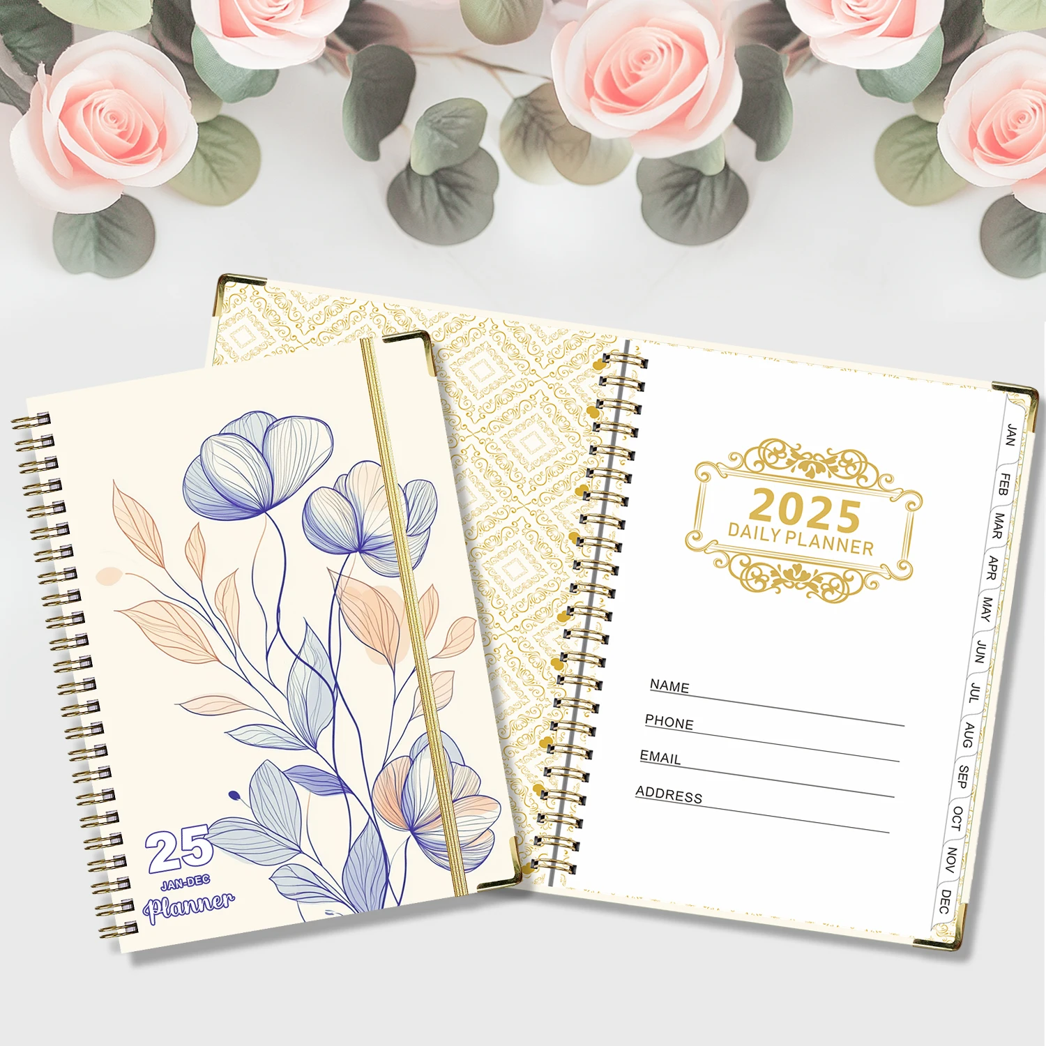 

1 Set 2025 Planner - MON 2025 - DEC 2025, Planner 2025 Daily Weekly and Monthly, 12 Monthly Tabs, 6.2" × 8.5", Hardcover