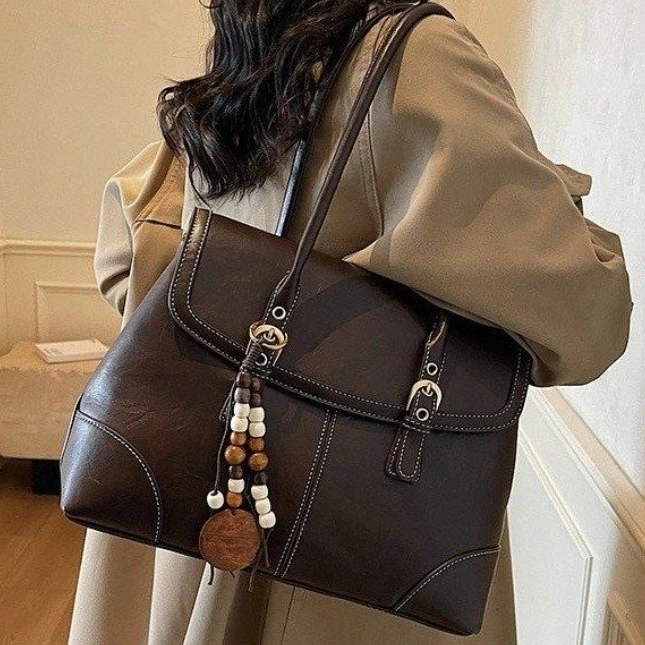 

Европейско-американская ретро-сумка-тоут, корейская модная сумка через плечо, усовершенствованная простая сумка-клатч, новая вместительная универсальная сумка с подвеской