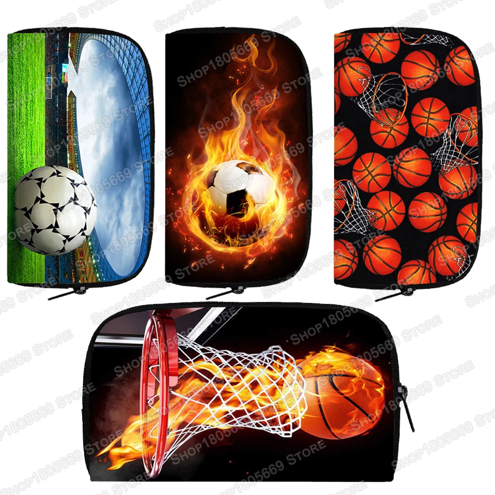 Basketball Print Wallets Football Men Purses Phone Credit Card Holder  Boys  Money Coin Bag Harajuku Clutch Long Wallets Gift