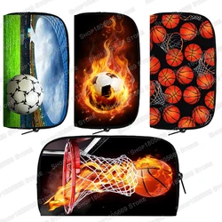 Billeteras con estampado de baloncesto para hombre, monederos de fútbol para teléfono, tarjetero de crédito, monedero, bolso de mano largo Harajuku, regalo