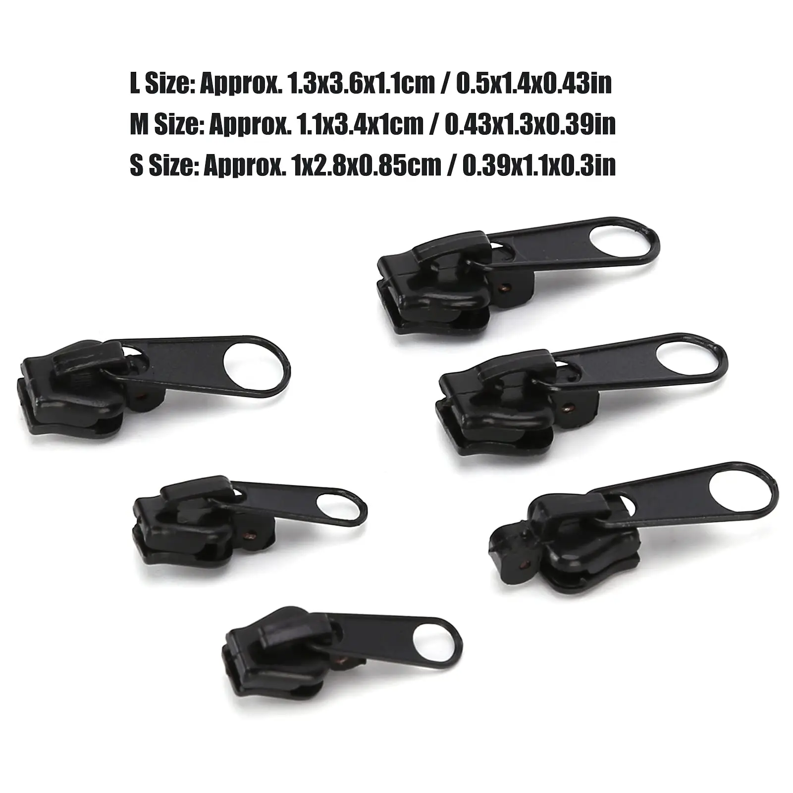 6/12Pcs Black Universal Zipper Repair Kit Instant Fix Slider Teeth for Arts Crafts And Sewing Durable Zipper Fasteners