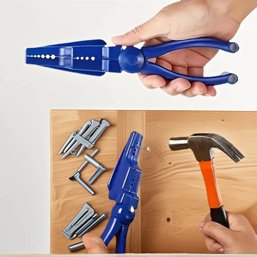 

​​Nail Clamp Pliers - Protective Hammer Design for Long/Short Nail Fixing & Tool Assistance​​