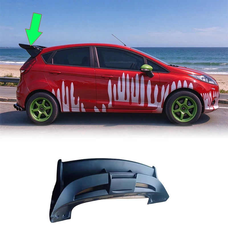For Ford Fiesta 2009-2013 Roof Spoiler Wing Car Exterior Body Kit Performance Styling Rear Roof Aerodynamic Modification Replace