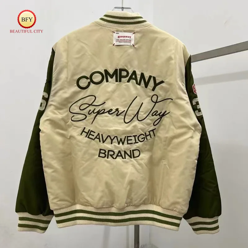 Latest Embroidery Letters Brand Colour Blocking Top Quality Jacket Autumn and Winter Vintage Mens Womens Baseball Jerseys