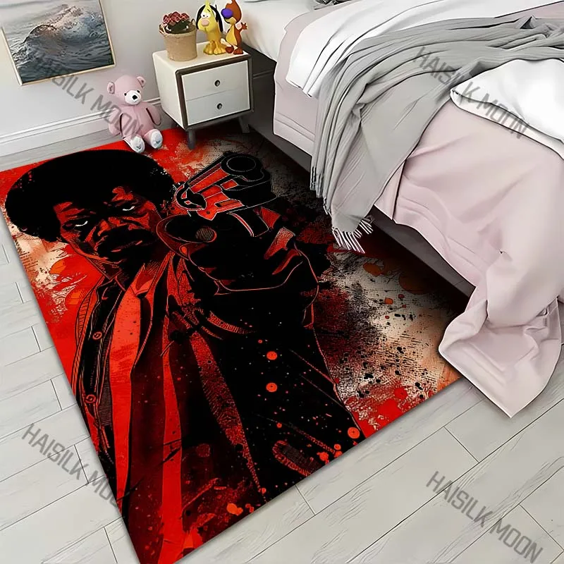 1PC Graffiti-style figure with gun Carpet for Living Room Bedroom Sofa Home Decor Rus Non-slip Floor Mat Luxury Gift