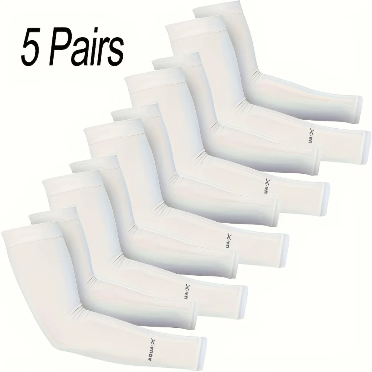 Unisex Cooling Compression Arm Sleeves 5 Pairs, Comfort Arm Covers for Cycling Golf Driving Running Outdoor Activities