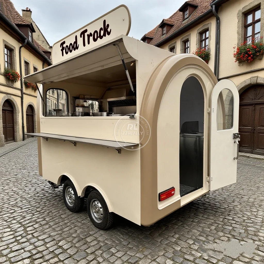 

USA Standard Food Truck Trailer Mobile Cart Caravan off road camper trailers outdoor kitchen mobile snack cart ice cream truck