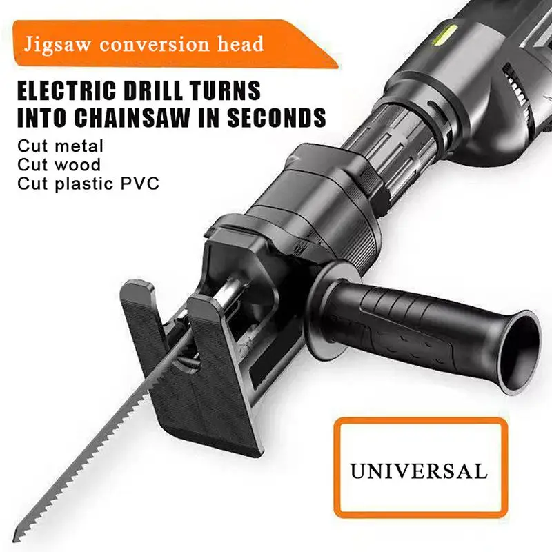 ~For Wood PVC Steel Pipe Cutting Portable Reciprocating Saw Adapter Electric Drill Modified Electric JigSaw Curve Saw Power Too