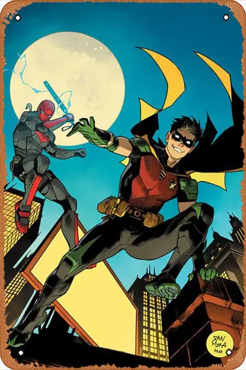 Muecddoa TIM DRAKE ROBIN # Póster de cómic Vintage 3 B DAN MORA, carteles de estaño, arte de pared, regalo, arte de baño, película de Anime Retro, letrero de Metal Co